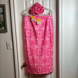 Ripskirt Hawaii Pink and White Maxi Pencil Skirt Set Resort